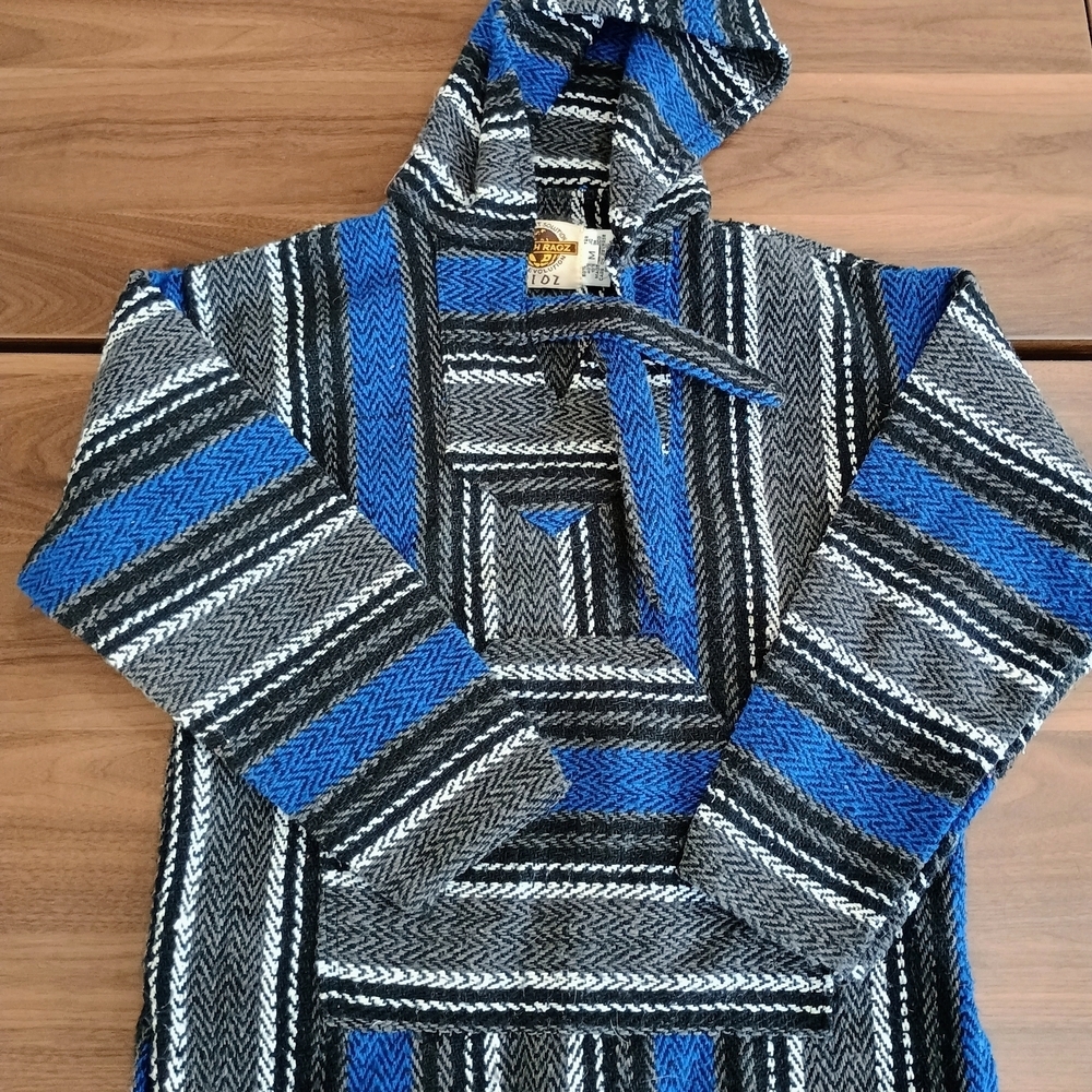 Kids Blue and Gray Patterned Hoodie